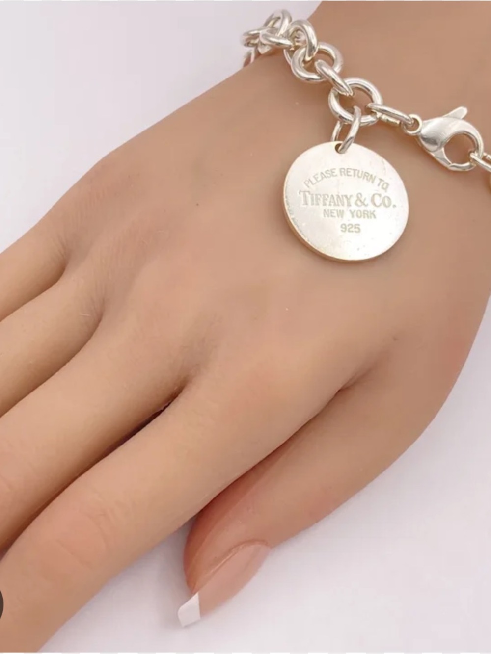 9” Length Tiffany & Co. Please Return To Tiffany Round Tag Bracelet - Picture 12 of 12